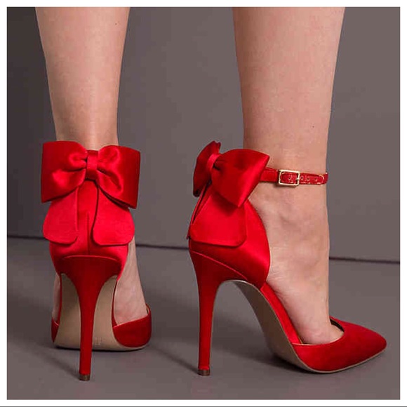 Jessica Simpson Shoes - Jessica Simpson Red Satin “Polla” Pumps
